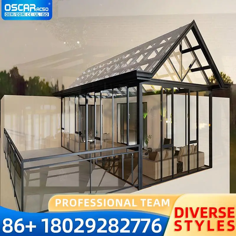 Modern Prefabricated Custom Aluminum Glass House Sunrooms for Winter Gardens in Different Regions sunroom
Modern Prefabricated Custom Aluminum Glass House Sunrooms for Winter Gardens in Different Regions sunroom