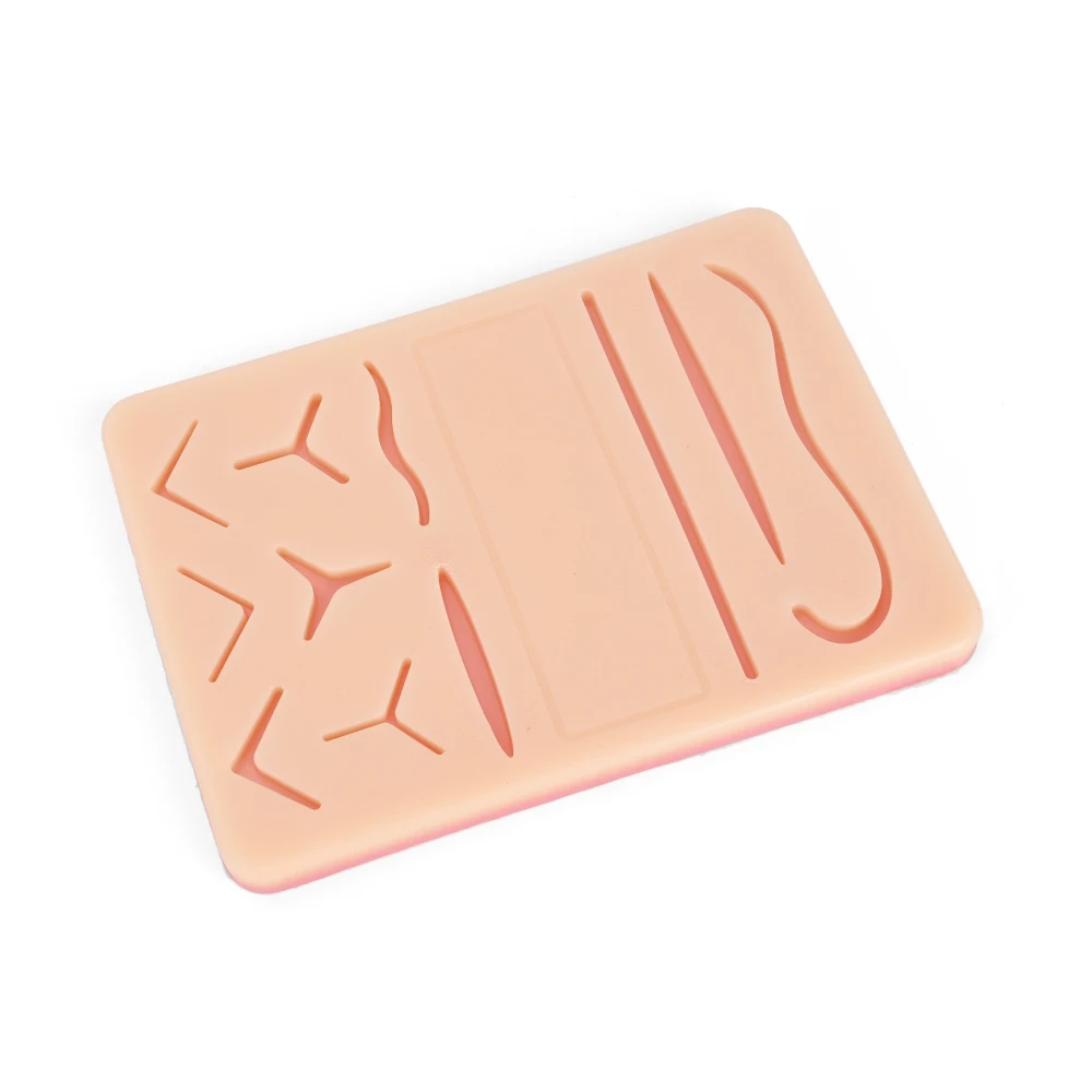 Suture training mat with 11 pre-cut wounds and mesh skin silicone stitch practice mat, blank in the middle, for DIY wounds
Suture training mat with 11 pre-cut wounds and mesh skin silicone stitch practice mat, blank in the middle, for DIY wounds
