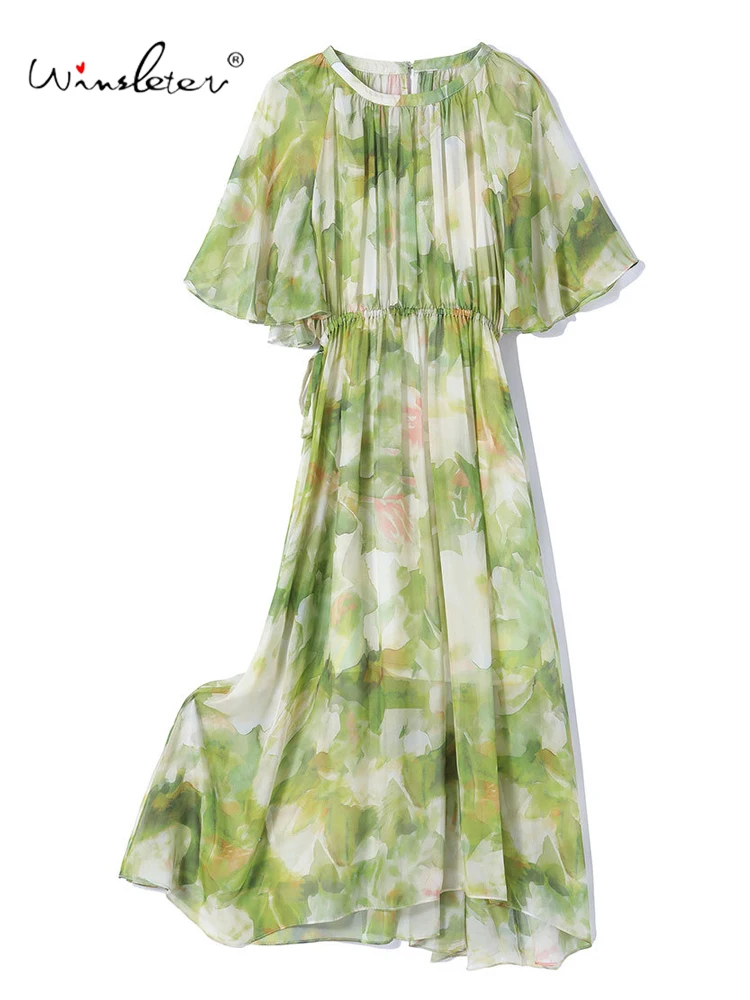 Winsleter-Women 100%Real Silk Elegant Dress, O Neck Half Sleeve Print, Temperament Commute Fairy Dresses, 2025 Summer D57812CC
Winsleter-Women 100%Real Silk Elegant Dress, O Neck Half Sleeve Print, Temperament Commute Fairy Dresses, 2025 Summer D57812CC