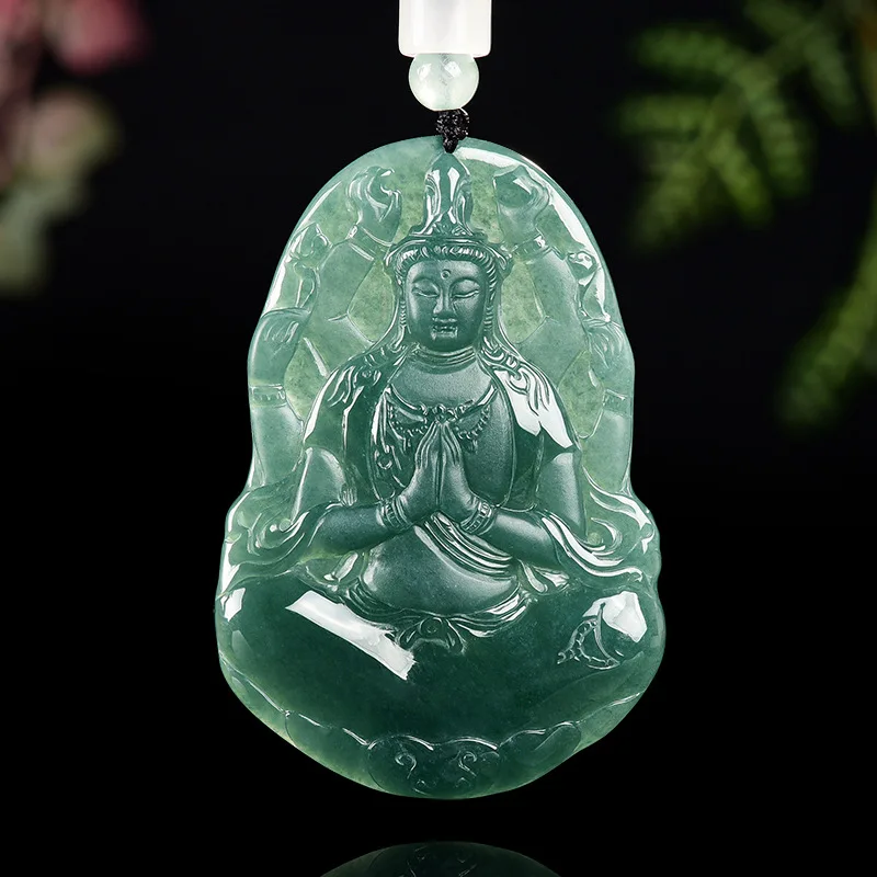 Authentic Natural A-grade Jade Blue Water Thousand Hand Guanyin Pendant Ice Jadeite Men's Charms Women's Jewelry Drop Shipping
Authentic Natural A-grade Jade Blue Water Thousand Hand Guanyin Pendant Ice Jadeite Men's Charms Women's Jewelry Drop Shipping