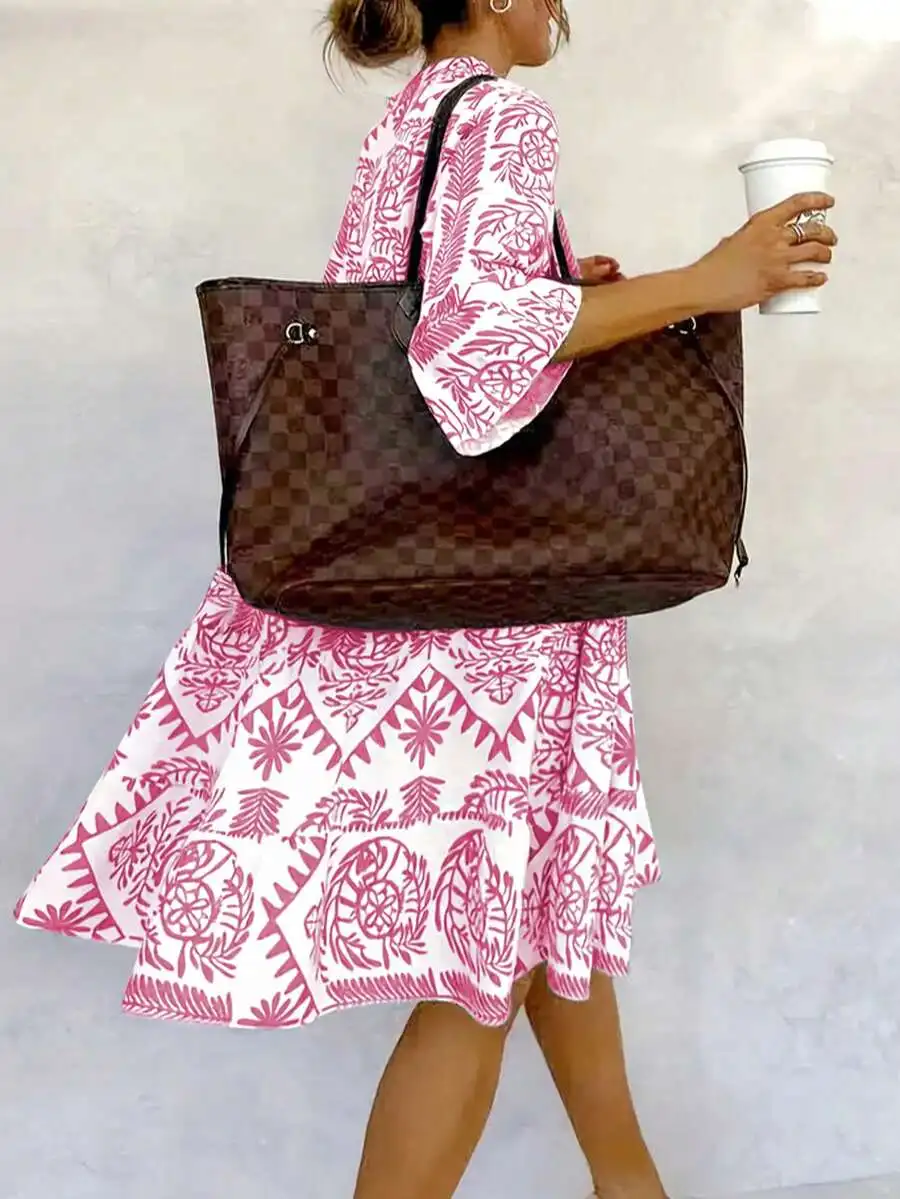 Elegant Spring Summer Womens Printed Flared Sleeve Casual Vacation Dress
Elegant Spring Summer Womens Printed Flared Sleeve Casual Vacation Dress