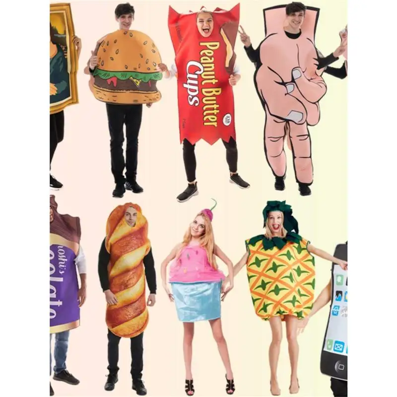 Creative Halloween Costume Men's Women's Fast Food Theme Cake Burger French Fries Adult Party Game Play Ethnic Stage Costume
Creative Halloween Costume Men's Women's Fast Food Theme Cake Burger French Fries Adult Party Game Play Ethnic Stage Costume