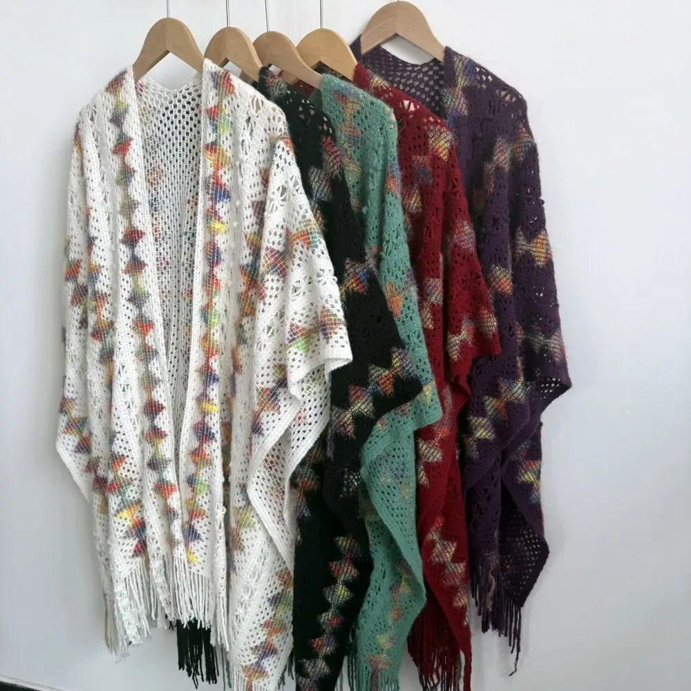 Модная вязаная шаль в этническом стиле, зимняя теплая элегантная полосатая шаль с кисточками, вязаная накидка, женская мода
Модная вязаная шаль в этническом стиле, зимняя теплая элегантная полосатая шаль с кисточками, вязаная накидка, женская мода