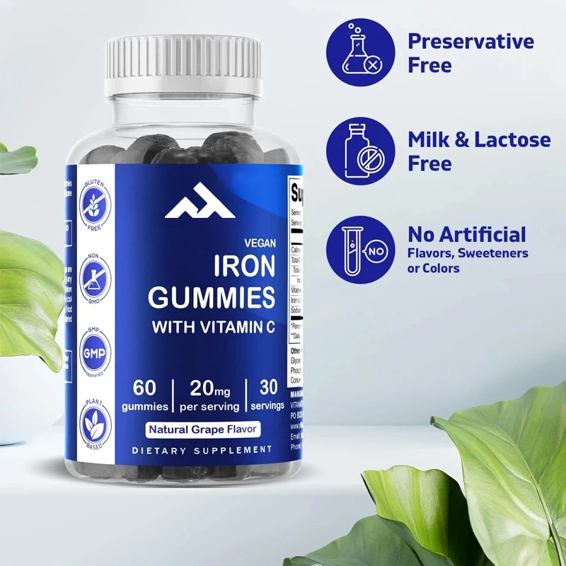 Male and Female Vitamin Iron Gummies Supplement -20mg Portion -60 Vegetarian Gummies - Delicious Iron Gummies with Vitamin C
Male and Female Vitamin Iron Gummies Supplement -20mg Portion -60 Vegetarian Gummies - Delicious Iron Gummies with Vitamin C