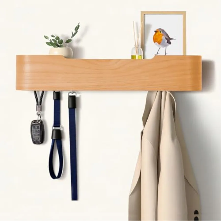 Coat Rack Wall Mount with Hidden Hooks, Wall Hooks with Shelf, Wall Key Holder Mount Wooden Shelf Entryway Hooks for Bedroom Ba
Coat Rack Wall Mount with Hidden Hooks, Wall Hooks with Shelf, Wall Key Holder Mount Wooden Shelf Entryway Hooks for Bedroom Ba