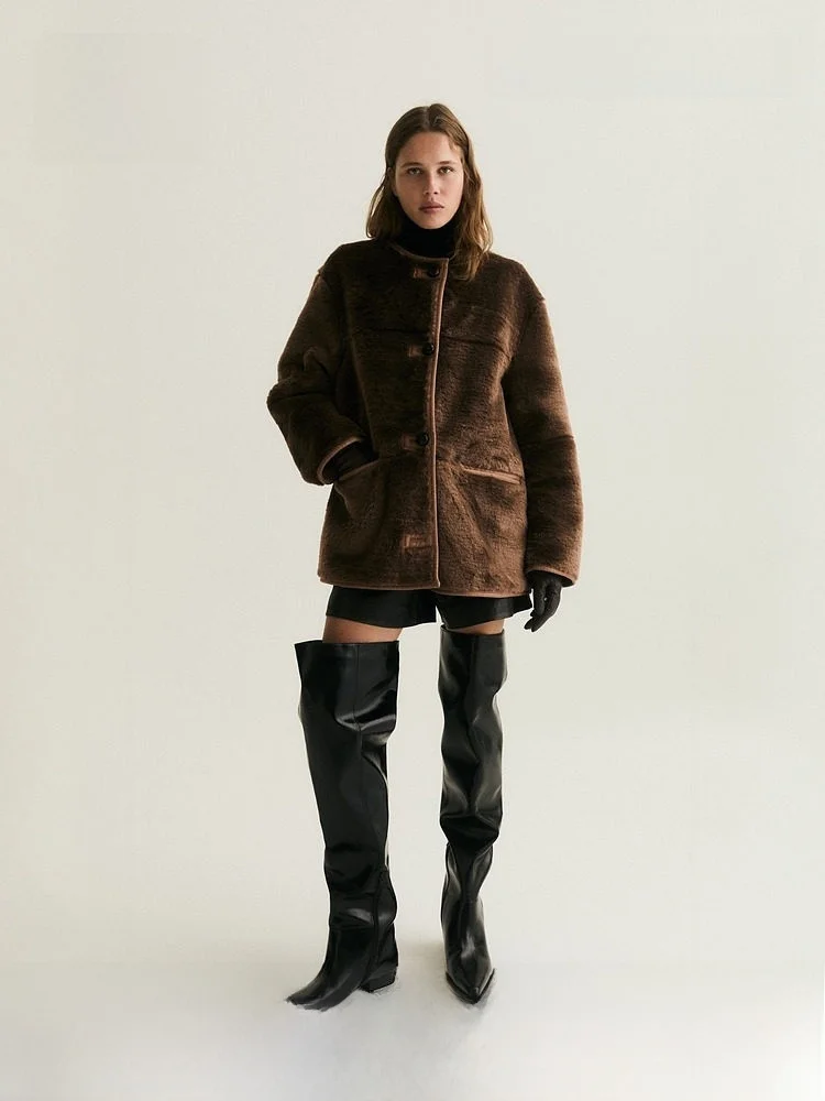 H&M Winter Women's Furry Jacket 1307038 Polyester Fiber Fur Casual Style Fitted Version Suitable for Youth And Middle-aged
H&M Winter Women's Furry Jacket 1307038 Polyester Fiber Fur Casual Style Fitted Version Suitable for Youth And Middle-aged