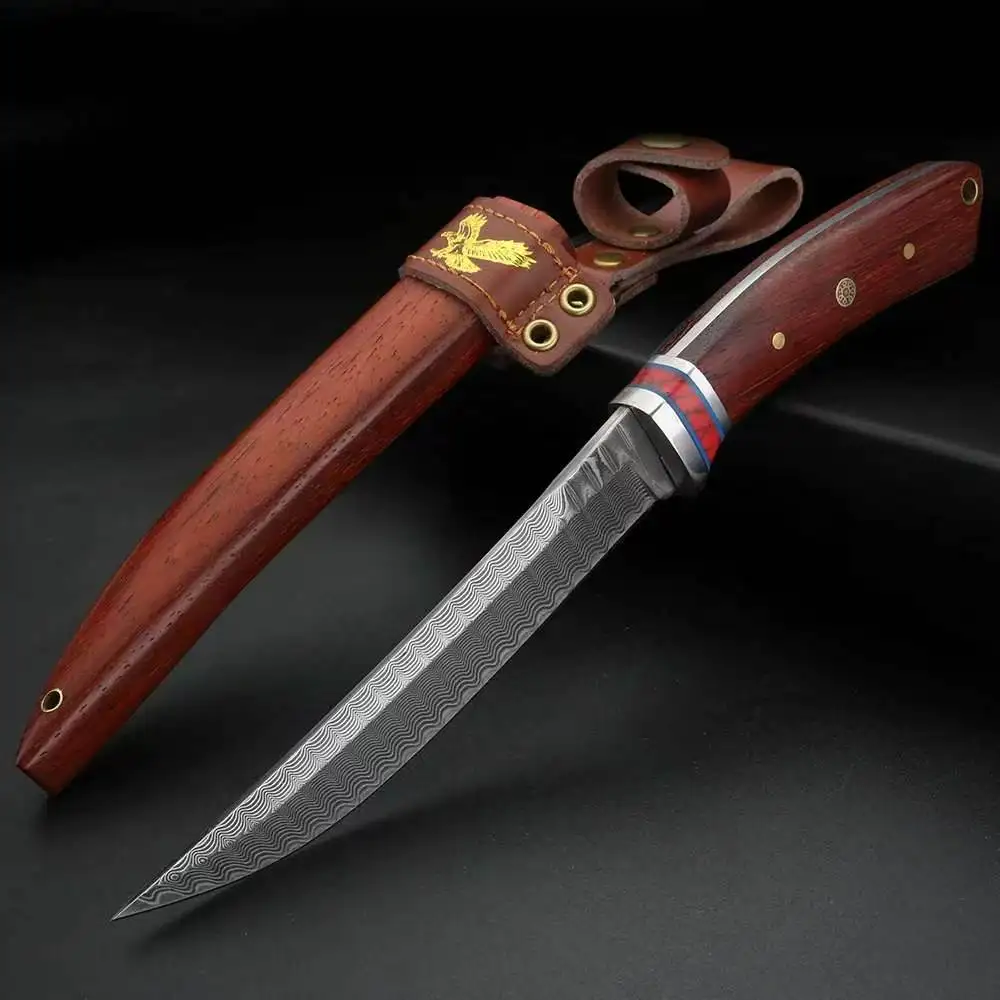 High-hardness Damascus steel straight knife, with a handle, kitchen professional chef fixed-blade fruit knife, barbecue knife, b
High-hardness Damascus steel straight knife, with a handle, kitchen professional chef fixed-blade fruit knife, barbecue knife, b