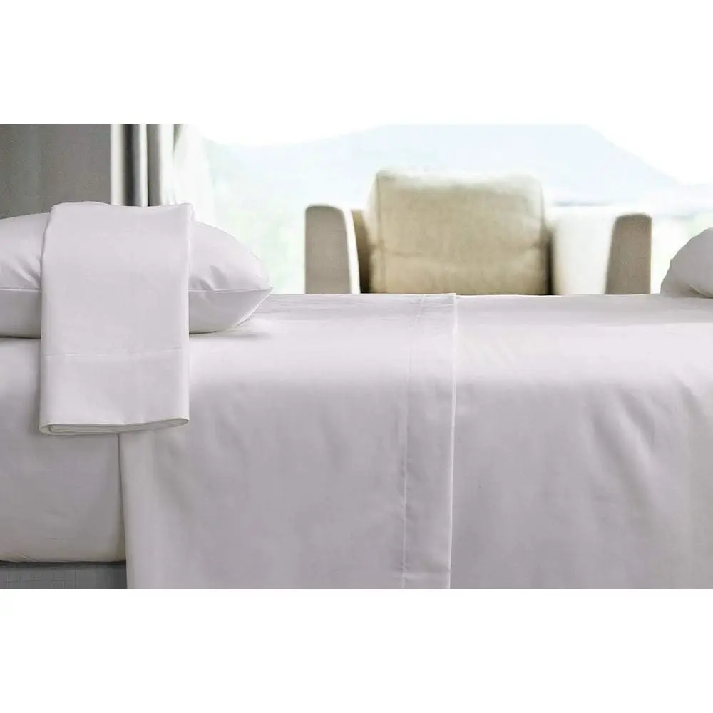 King Size 300 Thread Count Cotton Bedding Set - White with 2 Pillowcases
King Size 300 Thread Count Cotton Bedding Set - White with 2 Pillowcases