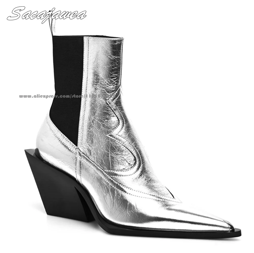Genuine Leather Embroidery Elastic Band Chunky Heel Modren Boots Size 34-40 Casual Chelsea Boots Pointed Toe Platform Short Boot
Genuine Leather Embroidery Elastic Band Chunky Heel Modren Boots Size 34-40 Casual Chelsea Boots Pointed Toe Platform Short Boot