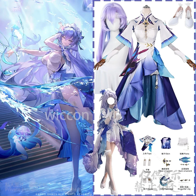 Anime Game Wuthering Waves Cosplay Cantarella Costume Jirai Kei Girls Aqua Purple Irregular Cake Dress Lolita Wigs Customized
Anime Game Wuthering Waves Cosplay Cantarella Costume Jirai Kei Girls Aqua Purple Irregular Cake Dress Lolita Wigs Customized