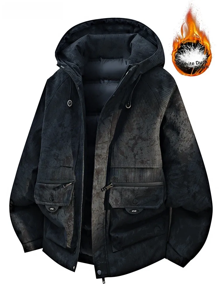 Men's down Jaet Winter Thiened Warm Hooded Du down Coat Large Size Men's Faion Urban Casual Wear Polyester Fiber
Men's down Jaet Winter Thiened Warm Hooded Du down Coat Large Size Men's Faion Urban Casual Wear Polyester Fiber