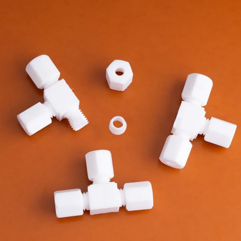 1/8'' 1/4'' 3/8'' 1/2'' PTFE tee fitting Polytetrafluoroethylene 3 way pipe connector T joint Bite type ferrule fitting
1/8'' 1/4'' 3/8'' 1/2'' PTFE tee fitting Polytetrafluoroethylene 3 way pipe connector T joint Bite type ferrule fitting