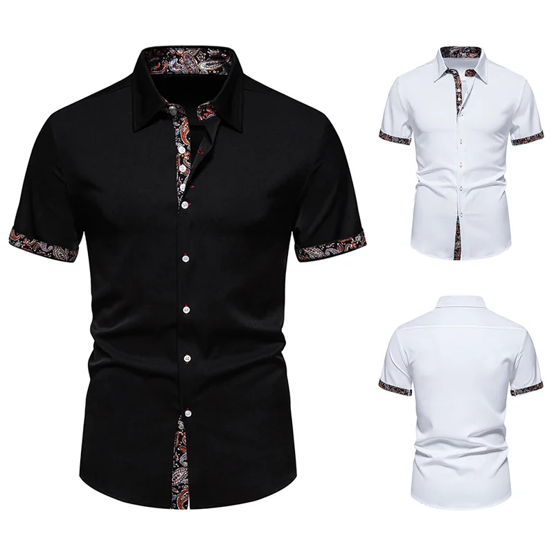 2024 Summer European and American Men's Short Sleeved Shirts, Men's Floral Formal Shirts, Casual Lapels, Color Blocking Shirts
2024 Summer European and American Men's Short Sleeved Shirts, Men's Floral Formal Shirts, Casual Lapels, Color Blocking Shirts