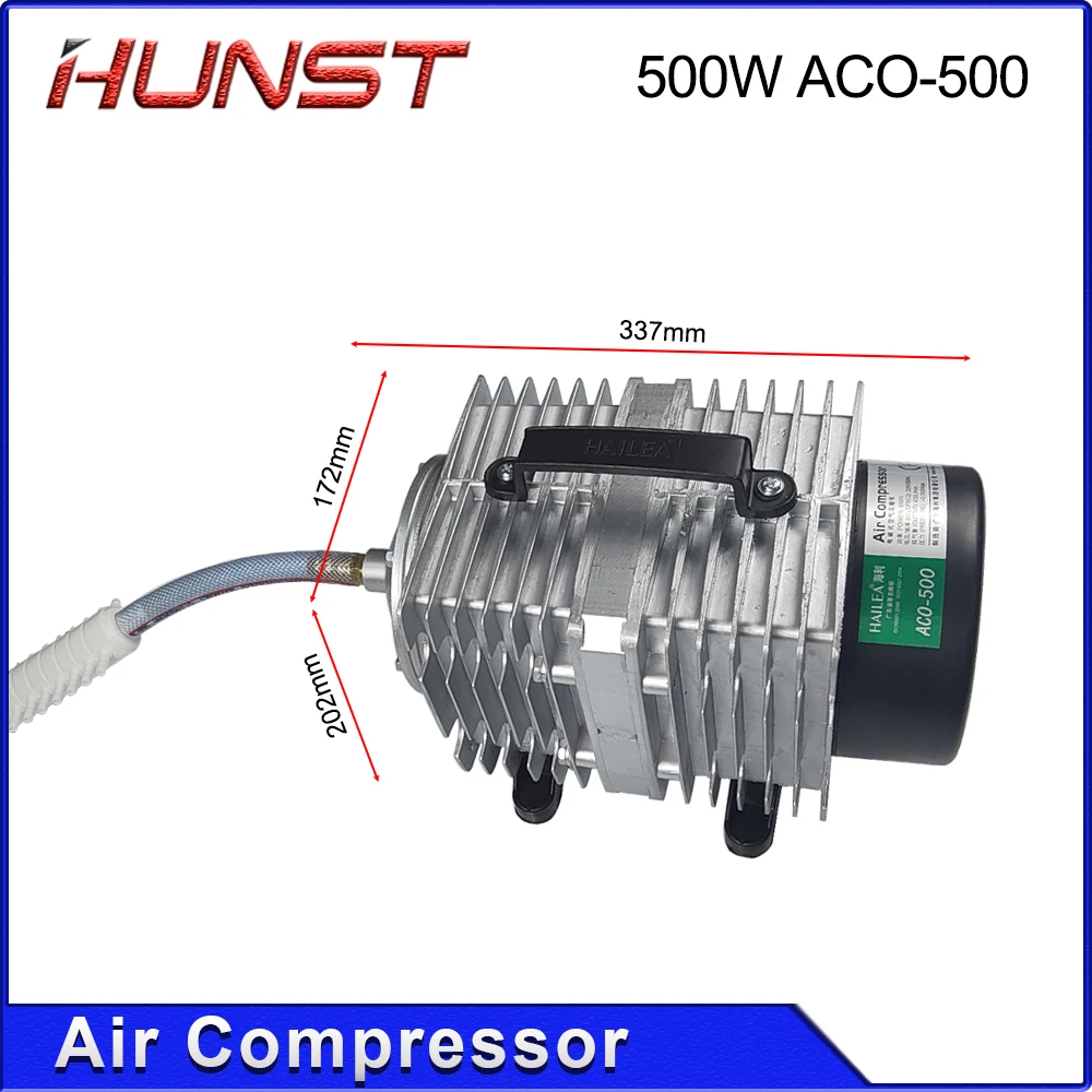 Электрический магнитный воздушный компрессор Hunst 500W (220V, 500W, ACO-500) для лазерных гравировальных и режущих станков CO2
Электрический магнитный воздушный компрессор Hunst 500W (220V, 500W, ACO-500) для лазерных гравировальных и режущих станков CO2