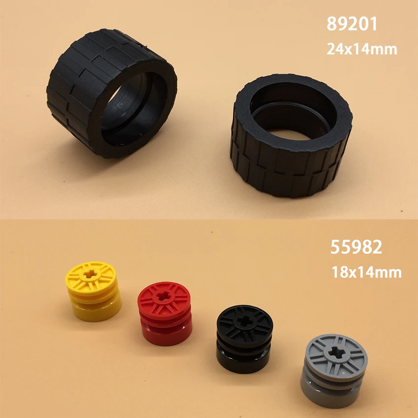 Technological Tire Wheel DIY Car Truck Building Block 18x14mm Wheel Hub 24x14mm Tire MOC Part Compatible with 89201 55982
Technological Tire Wheel DIY Car Truck Building Block 18x14mm Wheel Hub 24x14mm Tire MOC Part Compatible with 89201 55982