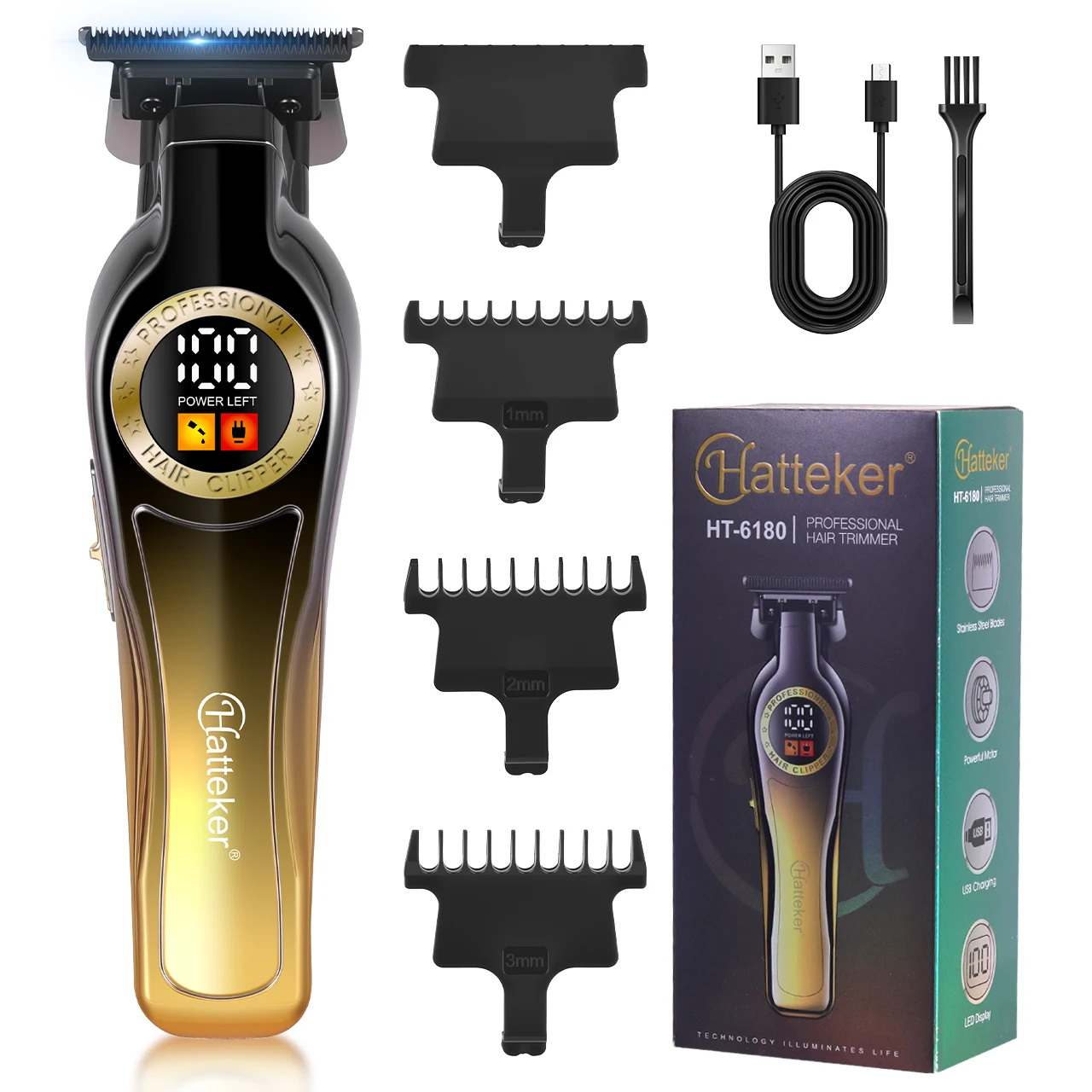 Hatteker Electric Hair Clipper with Intelligent Digital Display Screen Portable Home Use Hair Trimmer for Styling
Hatteker Electric Hair Clipper with Intelligent Digital Display Screen Portable Home Use Hair Trimmer for Styling
