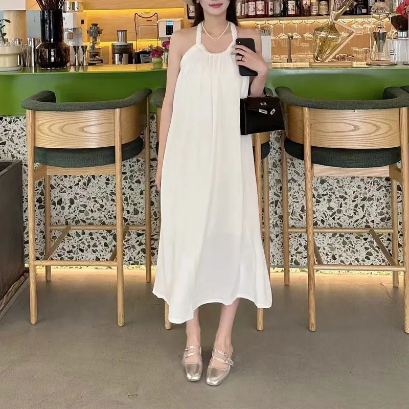 Women Bohemia Halter Neck Midi Dress Lace Trim Sleeveless Loose Flowy Pocket Summer Solid Color Casual Vacation Long Slip Dress
Women Bohemia Halter Neck Midi Dress Lace Trim Sleeveless Loose Flowy Pocket Summer Solid Color Casual Vacation Long Slip Dress