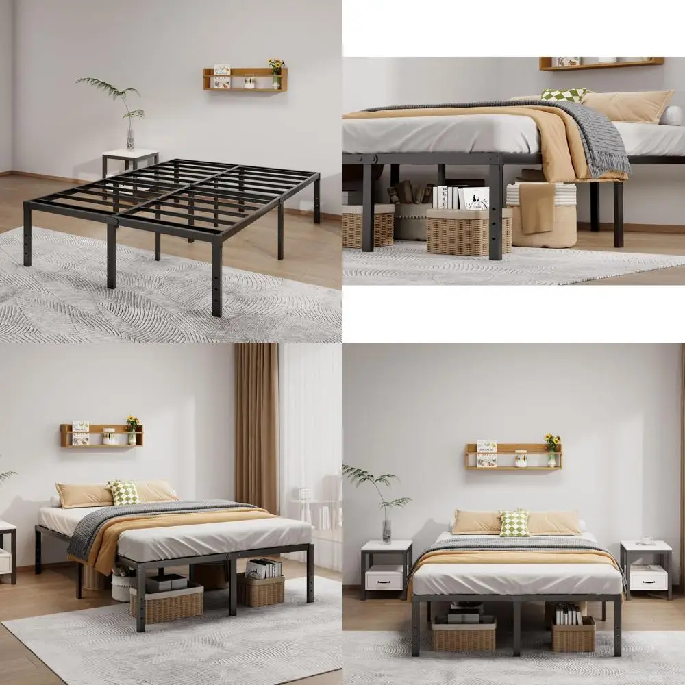 King Size Metal Bed Frame - 18 Heavy-Duty Platform, No Box Spring, Easy Assembly, Quiet, Sturdy, with Storage
King Size Metal Bed Frame - 18 Heavy-Duty Platform, No Box Spring, Easy Assembly, Quiet, Sturdy, with Storage