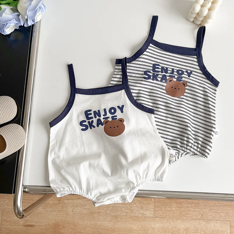 2026 Summer New Baby Sleeveless Sling Bodysuit Cute Bear Newborn Thin Cotton Jumpsuit For Boys Girls Toddler Loose Clothes
2026 Summer New Baby Sleeveless Sling Bodysuit Cute Bear Newborn Thin Cotton Jumpsuit For Boys Girls Toddler Loose Clothes