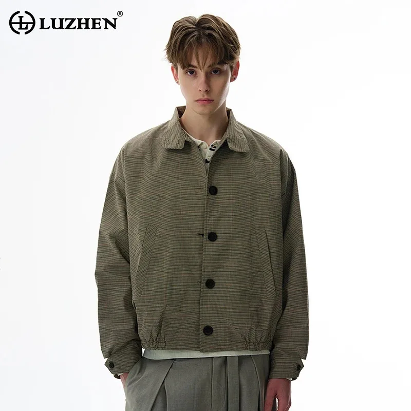 LUZHEN 2025 Autumn New Plaid Printed Buttoned Stand Neck Casual Coat Men's Fashion Handsome High Quality Stylish Clothes JY4218 
LUZHEN 2025 Autumn New Plaid Printed Buttoned Stand Neck Casual Coat Men's Fashion Handsome High Quality Stylish Clothes JY4218