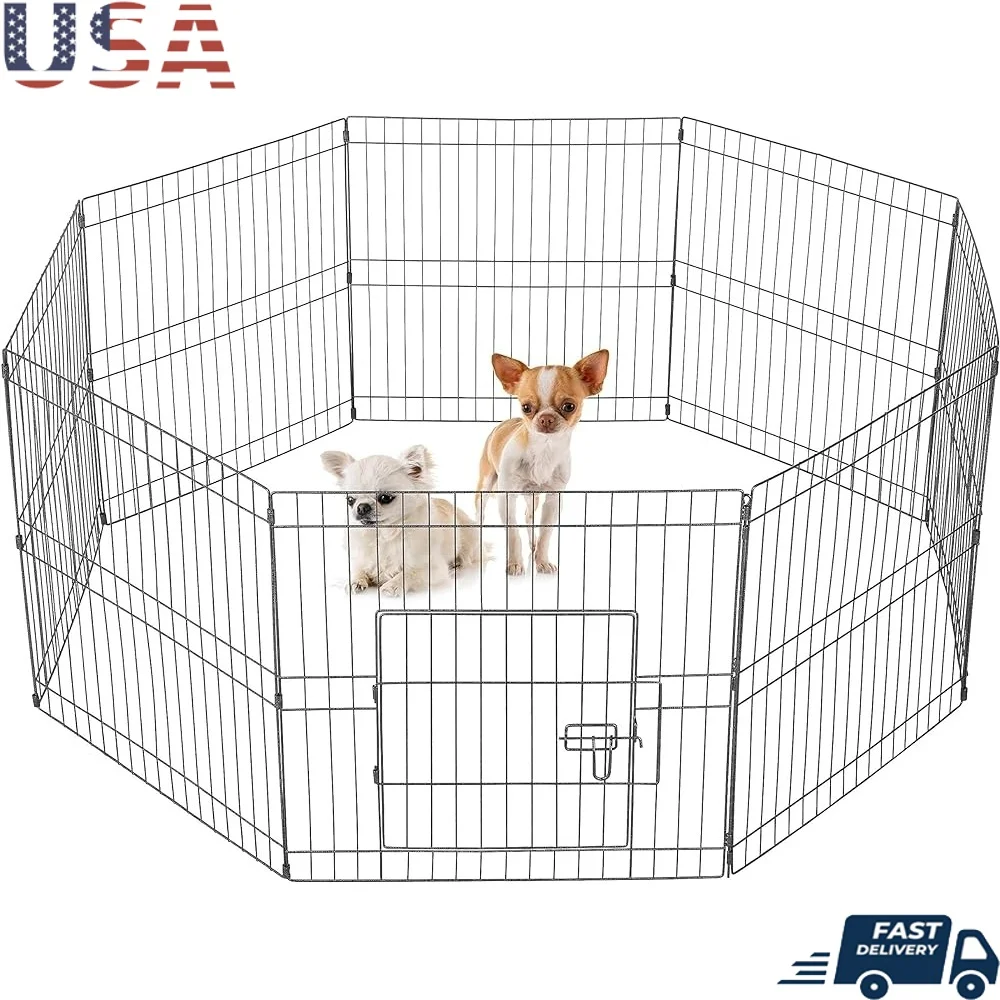 Foldable 24 Inch High Metal Dog Exercise Pen 8 Panel Playpen Indoor Outdoor Use Pet Fence with Door
Foldable 24 Inch High Metal Dog Exercise Pen 8 Panel Playpen Indoor Outdoor Use Pet Fence with Door