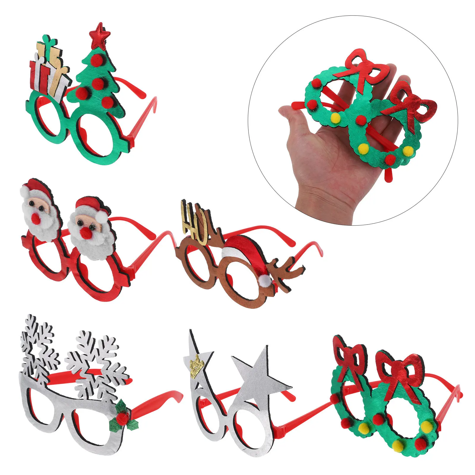 6Pcs Christmas Glasses Frames Glitter Letter Design Festive Holiday Photo Props Party Eyewear New Year Eve Glasses
6Pcs Christmas Glasses Frames Glitter Letter Design Festive Holiday Photo Props Party Eyewear New Year Eve Glasses