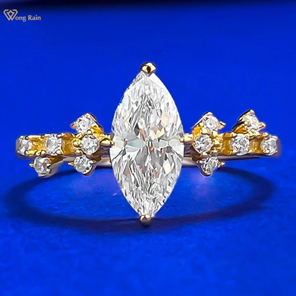 Wong Rain 925 Sterling Silver Marquise Cut 5*10 MM Lab Sapphire High Carbon Diamond Gemstone Wedding Ring for Women Fine Jewelry
Wong Rain 925 Sterling Silver Marquise Cut 5*10 MM Lab Sapphire High Carbon Diamond Gemstone Wedding Ring for Women Fine Jewelry