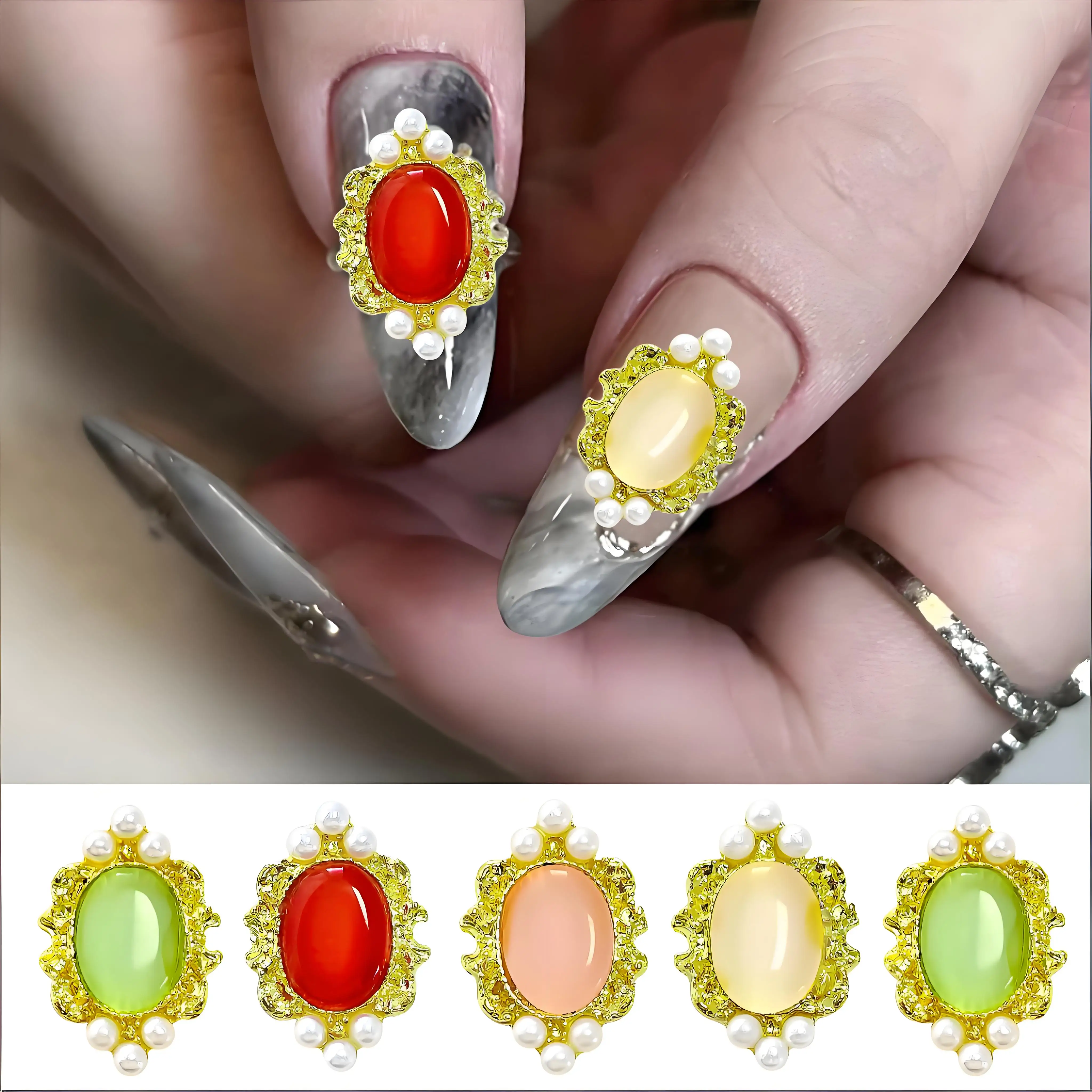 8/10PCS 3D Luxury Alloy Nail Art Rhinestone Cat's Eye Gemstone Pearl Accessories For Nails Decoration Manicure Decor Supplies
8/10PCS 3D Luxury Alloy Nail Art Rhinestone Cat's Eye Gemstone Pearl Accessories For Nails Decoration Manicure Decor Supplies