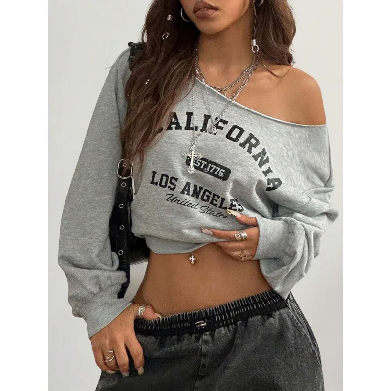 Shoulder Bared Hoodie Slant off Shoulder Sweatshirt Women's Spring Fashion Casual Comfortable Fit Hooded Top
Shoulder Bared Hoodie Slant off Shoulder Sweatshirt Women's Spring Fashion Casual Comfortable Fit Hooded Top