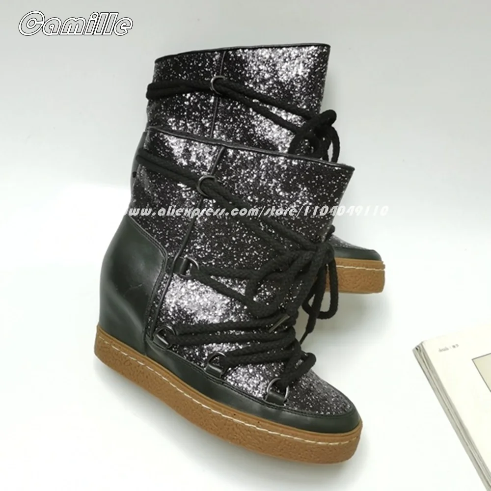 Clearance Price Size 36 Lady Short Plush Snow Boots Round Toe Lace Up Modren Boots All-Match Internal Height Increase Shoes
Clearance Price Size 36 Lady Short Plush Snow Boots Round Toe Lace Up Modren Boots All-Match Internal Height Increase Shoes