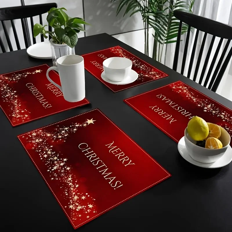1PC Luxury Christmas Theme Linen Placemats,Linen Fabric Table Mats with Creative Print, Festive Kitchen Table Decoration
1PC Luxury Christmas Theme Linen Placemats,Linen Fabric Table Mats with Creative Print, Festive Kitchen Table Decoration