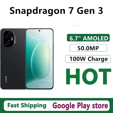 Original Honor 300 Mobile Phone Snapdragon 7 Gen 3 Android 15.0 OTA 6.7" AMOLED 120HZ 100W Charge 5300mAh Battery 50.0MP Camrea