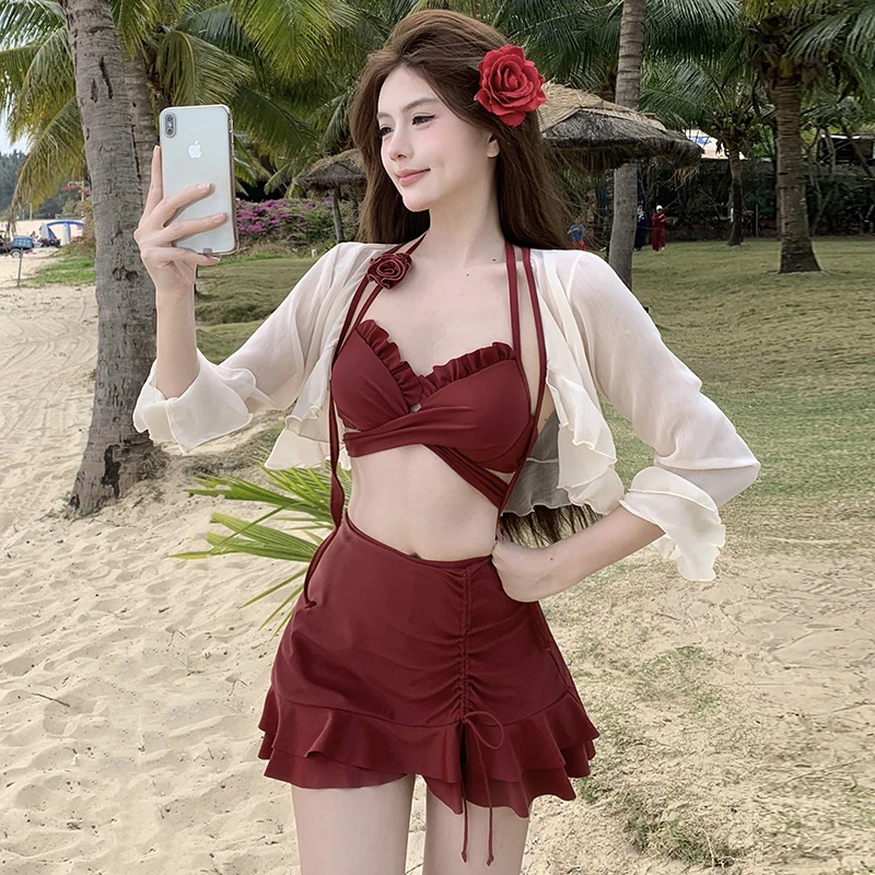 Новый женский купальник-бикини 2025: Сексуальный комплект с длинными рукавами для термальных источников и спа, раздельный дизайн, защита от солнца
Новый женский купальник-бикини 2025: Сексуальный комплект с длинными рукавами для термальных источников и спа, раздельный дизайн, защита от солнца