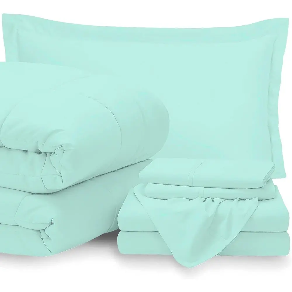 100% Egyptian Cotton Bed-in-a-Bag Set - Ultra Plush Comforter, Sheet, 2 Pillowcases, 2 Shams, Full Size, Aqua Blue
100% Egyptian Cotton Bed-in-a-Bag Set - Ultra Plush Comforter, Sheet, 2 Pillowcases, 2 Shams, Full Size, Aqua Blue