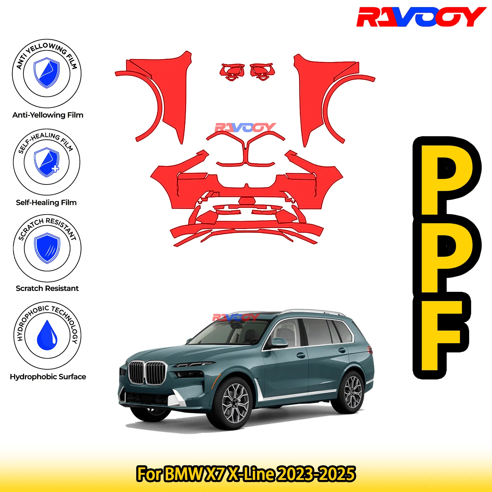 Для BMW X7 X-Line 2023-2025 глянцевый матовый черный предварительно вырезанный передний комплект PPF, защитная пленка для краски
Для BMW X7 X-Line 2023-2025 глянцевый матовый черный предварительно вырезанный передний комплект PPF, защитная пленка для краски