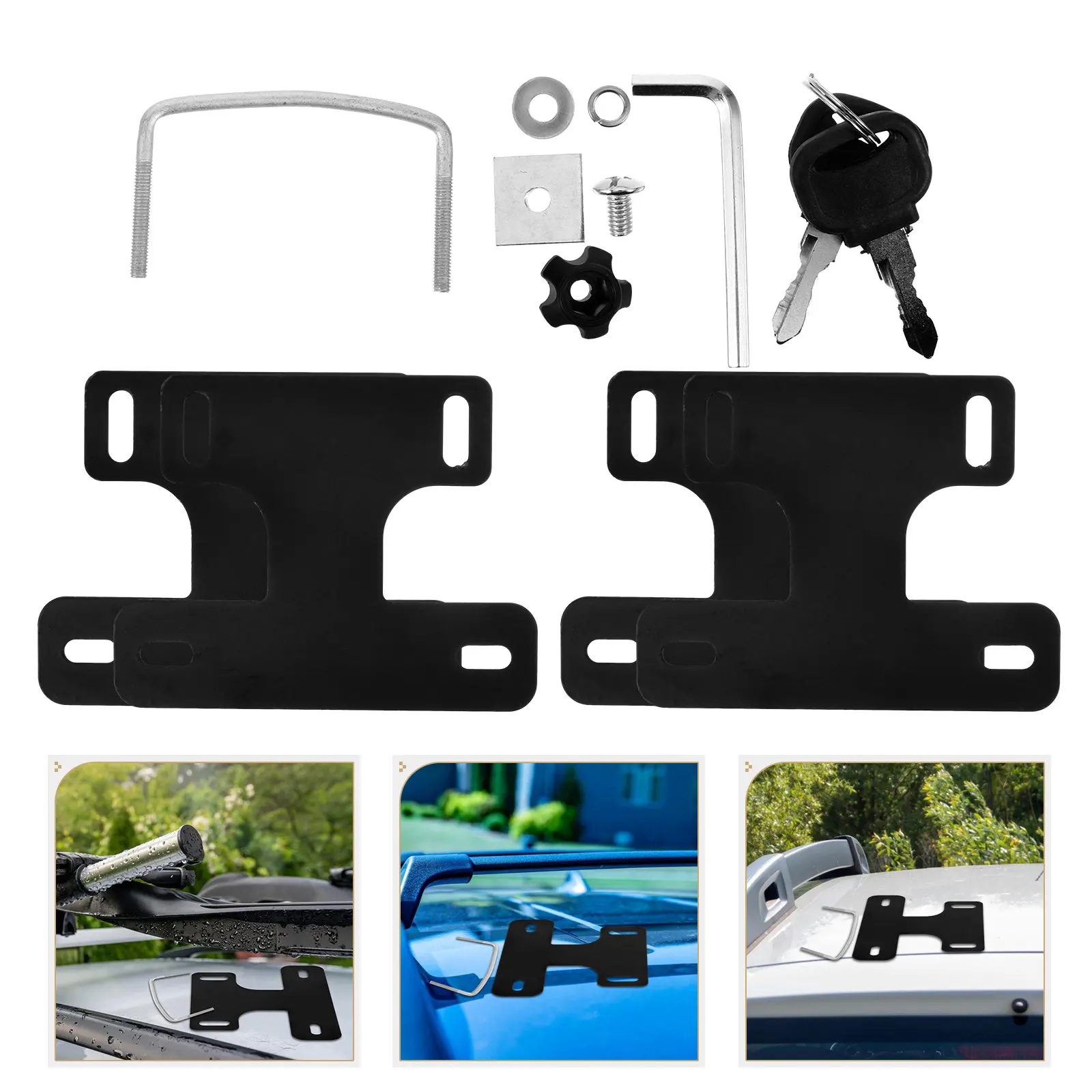 4Pcs Crossbar Clips for Roof Rack Heavy Duty Car Top Carrier Clamps Strong Reliable Fixing Mounting Clips for Camping Hiking
4Pcs Crossbar Clips for Roof Rack Heavy Duty Car Top Carrier Clamps Strong Reliable Fixing Mounting Clips for Camping Hiking
