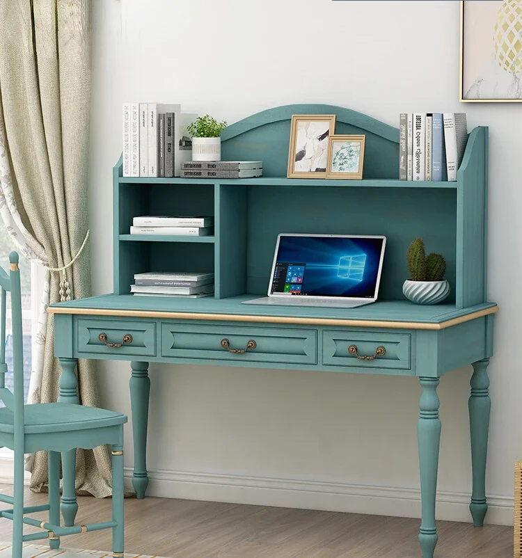 Mediterranean Style Study Retro Distressed Desk Three Bucket American Desk Desk Chair 
Mediterranean Style Study Retro Distressed Desk Three Bucket American Desk Desk Chair