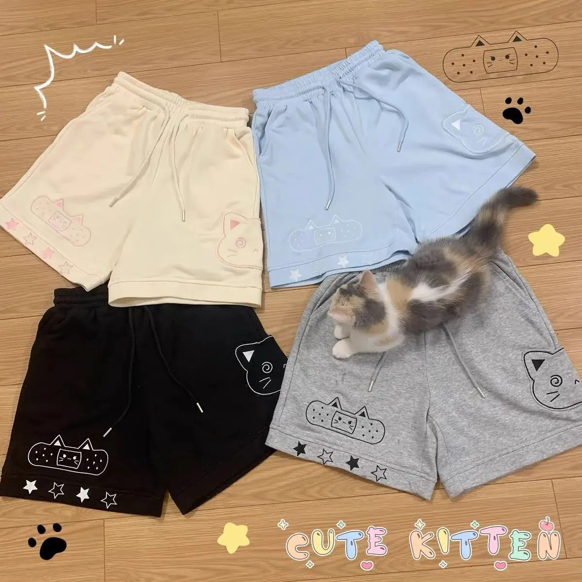 Japanese Cute Core Cartoon Cat All Match Shorts Summer New Casual Sweet Girl Cotton Drawstring Wide Leg Shorts Y2k Shorts
Japanese Cute Core Cartoon Cat All Match Shorts Summer New Casual Sweet Girl Cotton Drawstring Wide Leg Shorts Y2k Shorts