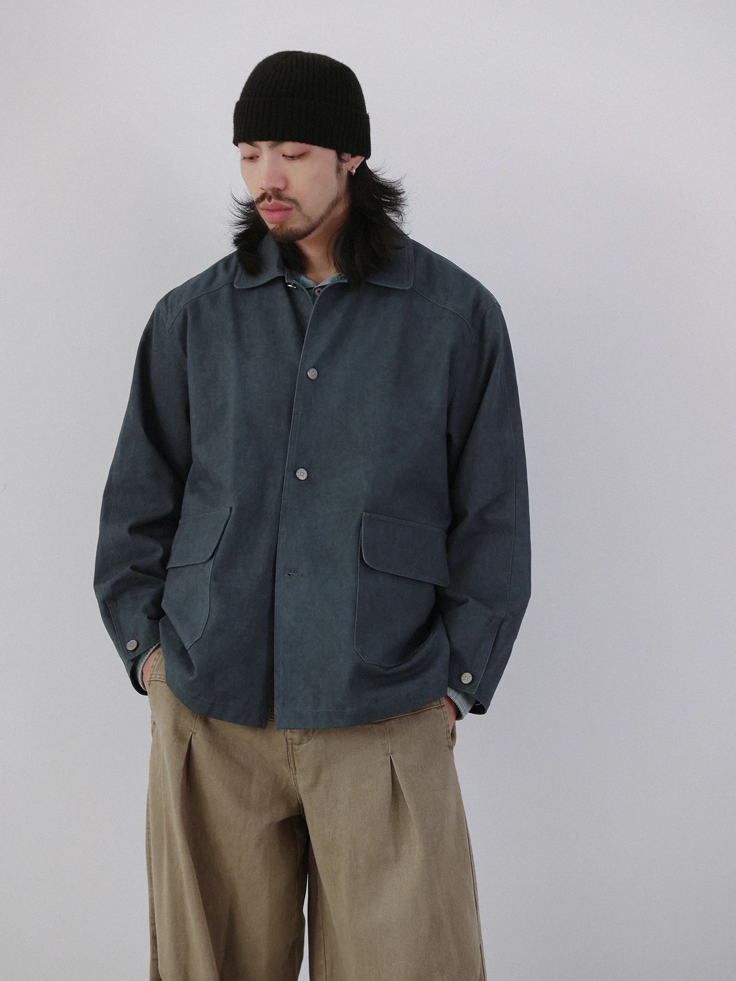 Noears Vintage Loose oulder Sve Workwear Jaet Loose Fit Turn-down Collar Haome Casual Coat k Blue Cotton Jaet
Noears Vintage Loose oulder Sve Workwear Jaet Loose Fit Turn-down Collar Haome Casual Coat k Blue Cotton Jaet