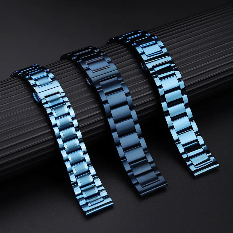 Blue watchband with metal stainless steel watch strap for Casio Citizen Tissot men's wristband bracelet accessories 18mm 20mm
Blue watchband with metal stainless steel watch strap for Casio Citizen Tissot men's wristband bracelet accessories 18mm 20mm