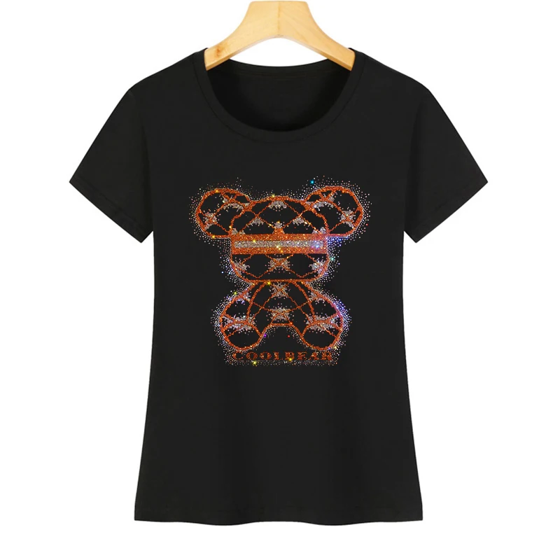 High quality ladies summer ice silk cotton short sleeve casual T-shirt fashion laser Australian diamond T-shirt S-4XL
High quality ladies summer ice silk cotton short sleeve casual T-shirt fashion laser Australian diamond T-shirt S-4XL
