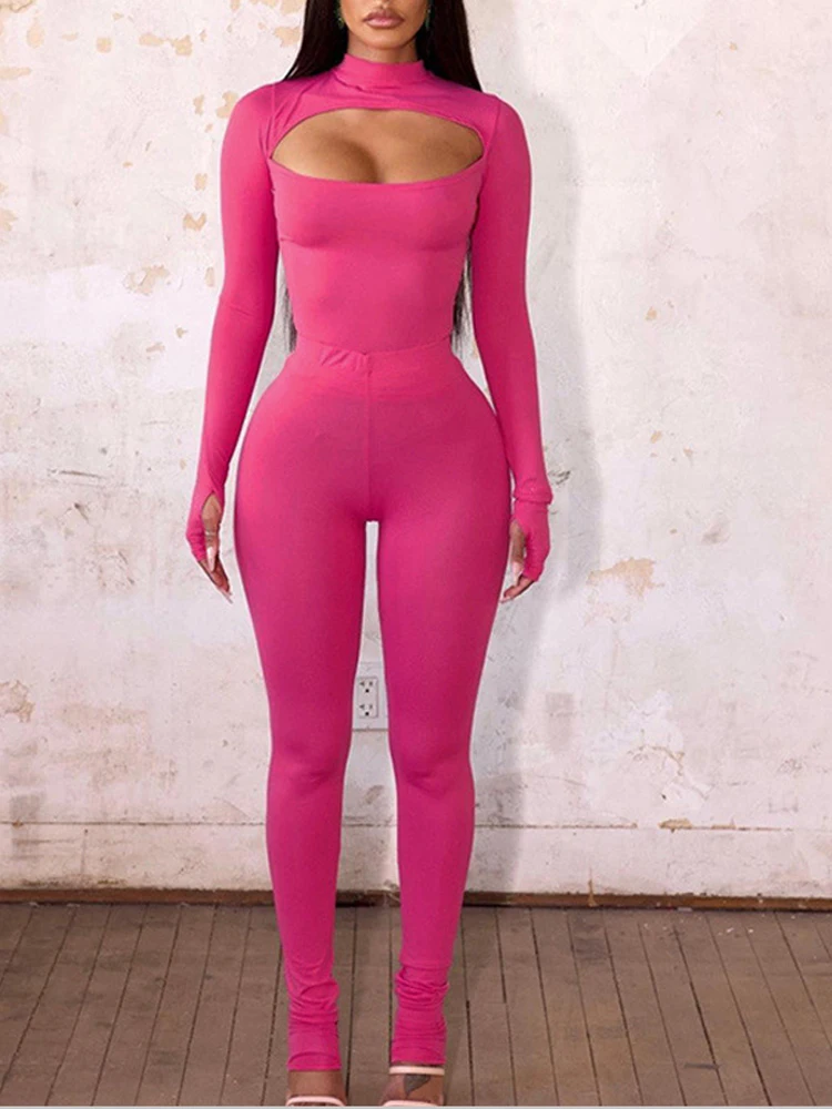 Bangniweigou Hollow Out T Shirt Pants Two Piece Set for Women Autumn Winter Bodycon Long Sleeve Solid Color Pink Suit
Bangniweigou Hollow Out T Shirt Pants Two Piece Set for Women Autumn Winter Bodycon Long Sleeve Solid Color Pink Suit