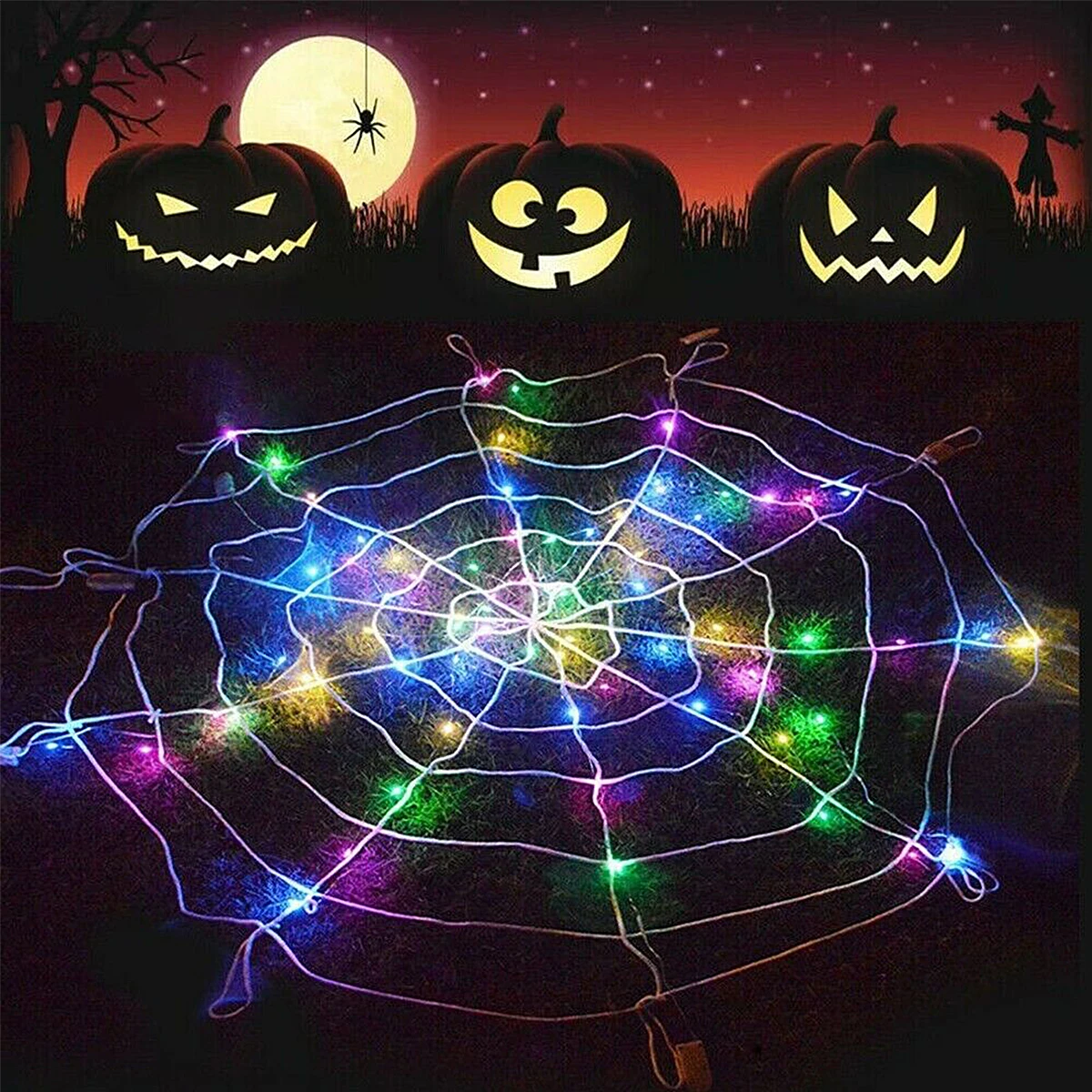 New Halloween LED String Decoration House Party Decoration Atmosphere Light Spider Web Light
New Halloween LED String Decoration House Party Decoration Atmosphere Light Spider Web Light