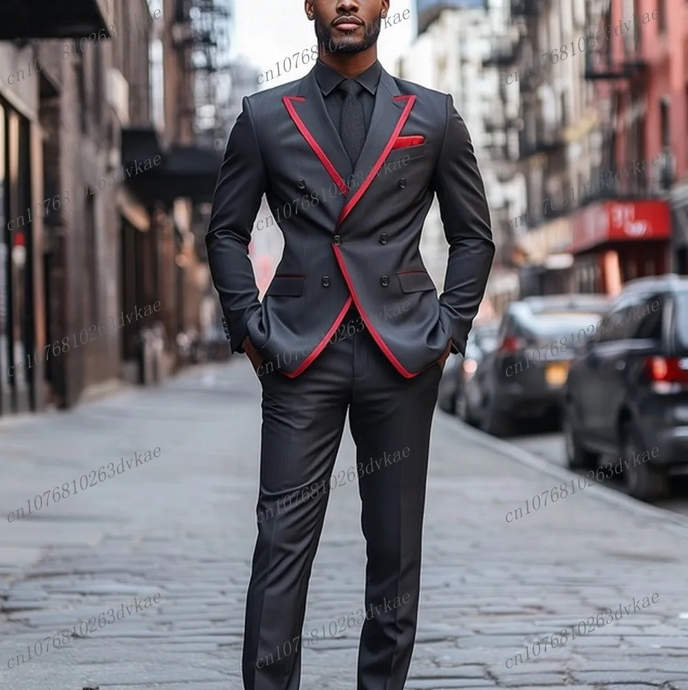 New Dark Grey And Red Male Business Men Suit Groom Groomsman Wedding Party Prom Formal Tuxedos 2 Piece Set Blazer Pants
New Dark Grey And Red Male Business Men Suit Groom Groomsman Wedding Party Prom Formal Tuxedos 2 Piece Set Blazer Pants