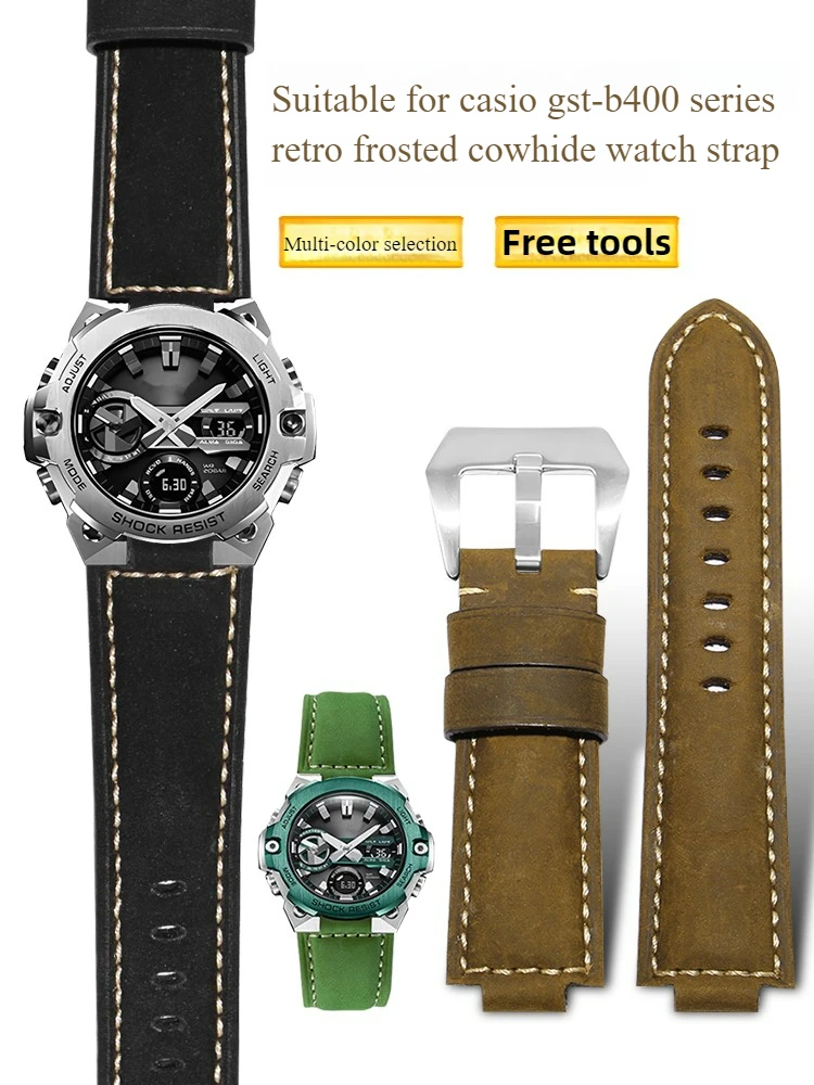Suitable for Casio G-SHOCK Steel Heart GST-B400/GST-B200 series genuine leather watch strap accessories
Suitable for Casio G-SHOCK Steel Heart GST-B400/GST-B200 series genuine leather watch strap accessories