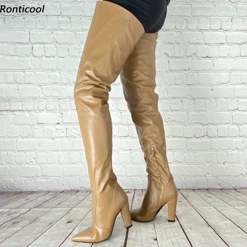 Ronticool High Quality Women Winter Crotch Boots Side Zipper Block Heels Pointed Toe Khaki Red Black Daily Shoes US Size 5-15
Ronticool High Quality Women Winter Crotch Boots Side Zipper Block Heels Pointed Toe Khaki Red Black Daily Shoes US Size 5-15