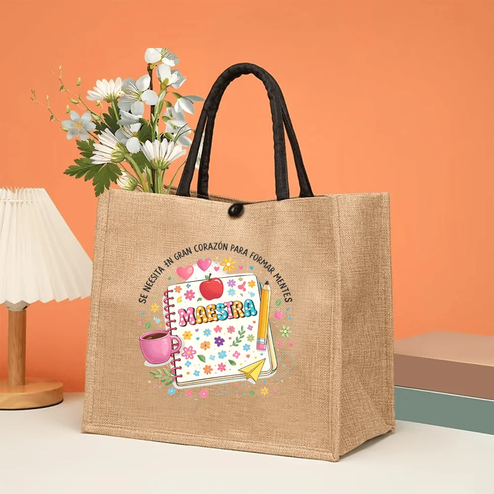 Notebook Coffee Cup Apple Love MAESTRA Printed Linen Tote Bag, Sweet And Style Women'S Handbag, Casual Commuting Shopping Bag
Notebook Coffee Cup Apple Love MAESTRA Printed Linen Tote Bag, Sweet And Style Women'S Handbag, Casual Commuting Shopping Bag