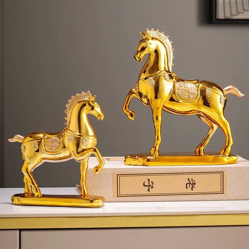 Golden Horse Ornaments Resin Home Decor Animal Sculpture Decorations with Successful Chinese Zodiac Crafts and Ornaments
Golden Horse Ornaments Resin Home Decor Animal Sculpture Decorations with Successful Chinese Zodiac Crafts and Ornaments 