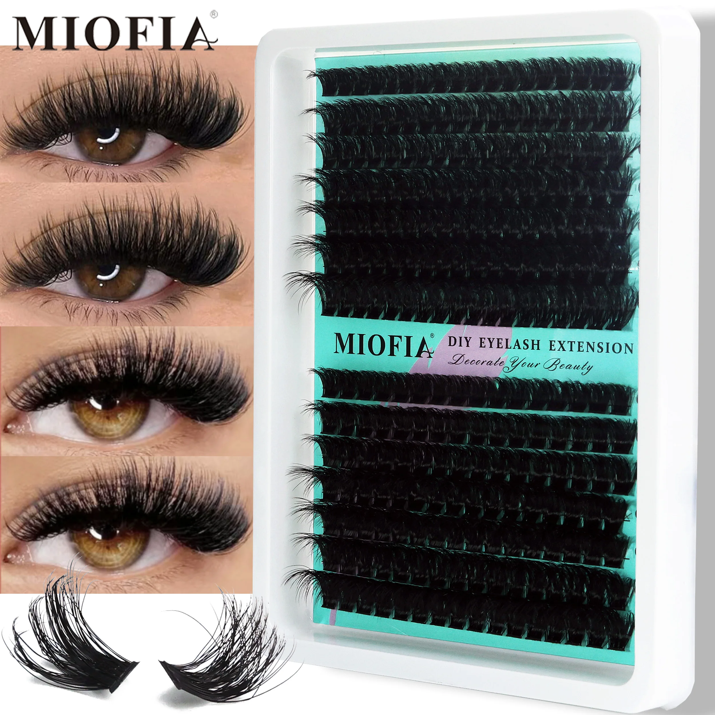 MIOFIA Wispy Thick Cluster Lashes 30D-40D 50D-60D 80D-100D Mixed Tray Natural Fluffy Individual Cluster Eyelash Extension Makeup
MIOFIA Wispy Thick Cluster Lashes 30D-40D 50D-60D 80D-100D Mixed Tray Natural Fluffy Individual Cluster Eyelash Extension Makeup
