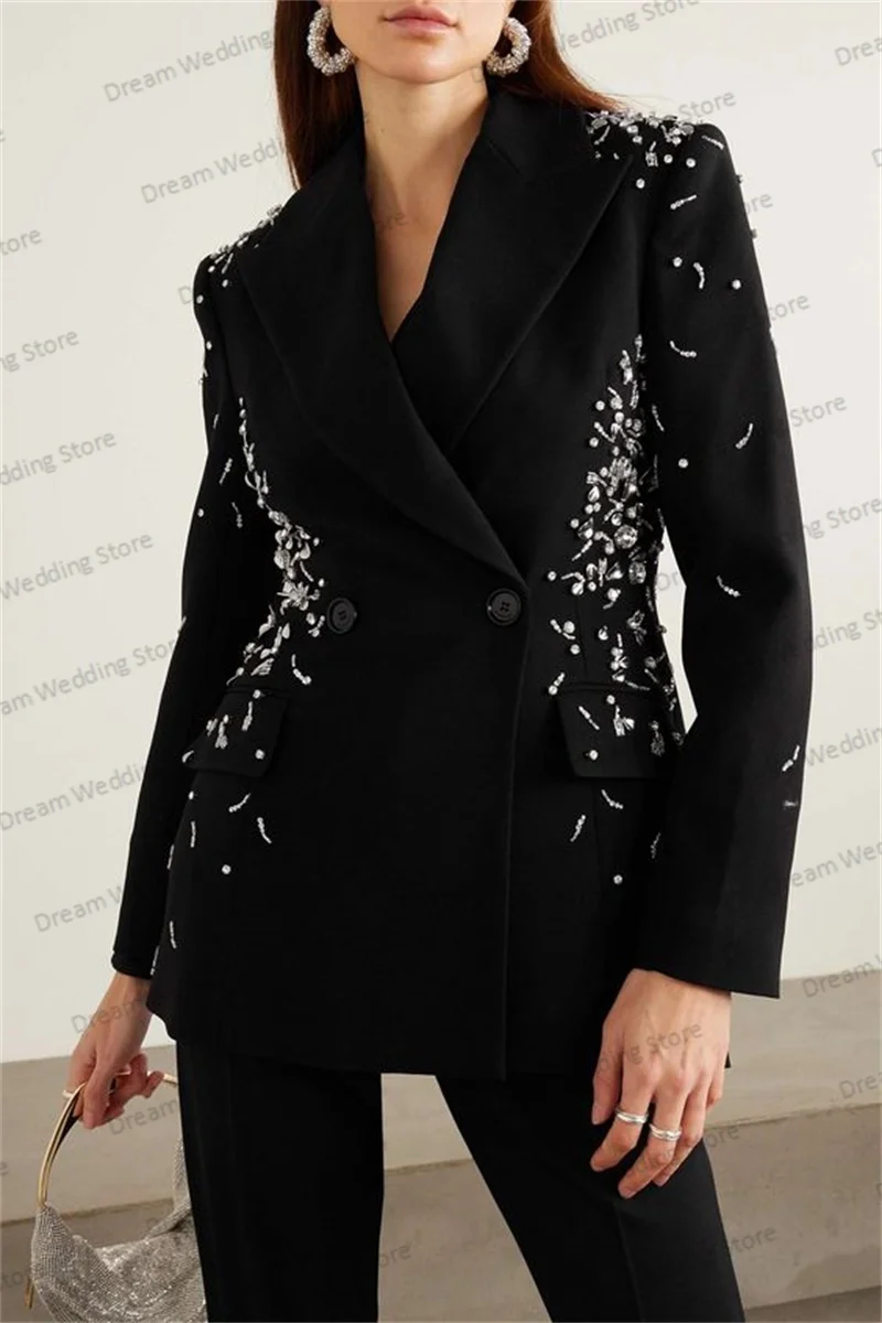 Crystals Women Suits Set 2 Piece Blazer+Pants Luxury Full Sleeves Coat Wedding Tuxedo Prom Dress Jacket Trousers Custom Made
Crystals Women Suits Set 2 Piece Blazer+Pants Luxury Full Sleeves Coat Wedding Tuxedo Prom Dress Jacket Trousers Custom Made